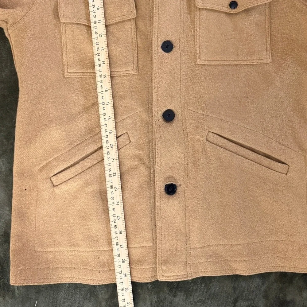 Vintage Pendleton Wool Cruiser Jacket Tan Camel Mens Large Made in USA Button Up